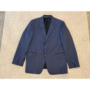 Z Zegna Suit Jacket Blazer Blue Check Sport Coat 7 54R Excellent Condition